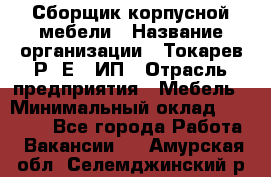 Сборщик корпусной мебели › Название организации ­ Токарев Р. Е., ИП › Отрасль предприятия ­ Мебель › Минимальный оклад ­ 40 000 - Все города Работа » Вакансии   . Амурская обл.,Селемджинский р-н